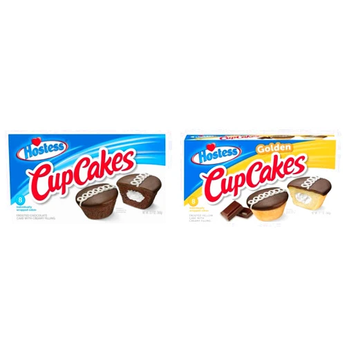 Generic Hostess - Variety Pack of Chocolate Cupcakes & Golden Cupcakes - Frosted Chocolate & Yellow Cake With Creamy Filling - 12.7 Oz Box - 2 Boxes - 1 Box From Each Flavor