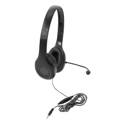 Califone On-Ear Headset with Gooseneck Microphone, 3.5mm, Black