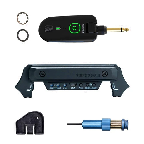 SETHDA Wireless & Wired Acoustic Guitar Pickup System,Wireless Soundhole Pickup with Receiver Microphone 30M Transmission for 80-120mm Sound-hole Acoustic Guitar Pickup (Black)
