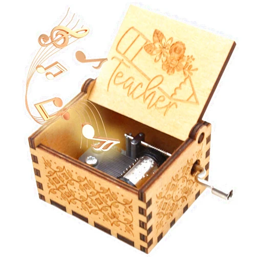 ukebobo Wooden Music Box - Present for Teacher Gift for Coworkers Teacher Appreciation Gift, You are My Sunshine Music Box - 1 Set