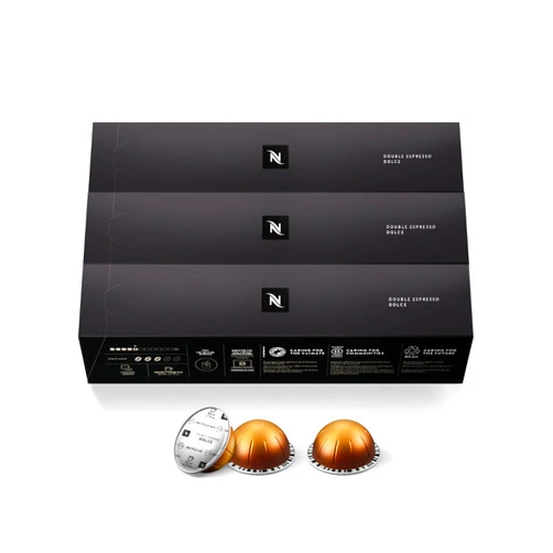 Nespresso Capsules Vertuo, Double Espresso Dolce, 30-Count Espresso Pods, Brews 2.7 oz.