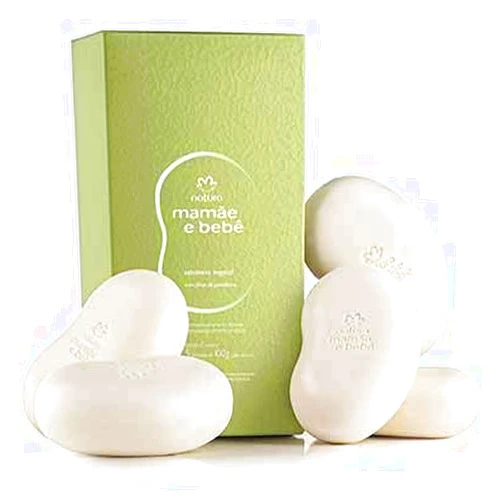 Natura - Linha Mamae e Bebe - Sabonete em Barra Vegetal 5 x 100 Gr - (Natura - Mom & Baby Collection)