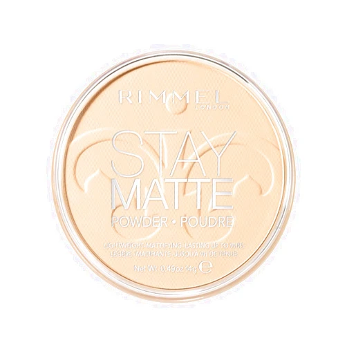 Rimmel London Stay Matte - 001 Transparent - Pressed Powder, Lightweight, High Coverage, Shine Control, 0.49oz