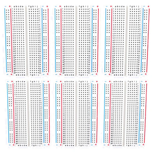 DEYUE breadboard Set Prototype Board - 6 PCS 400 Pin Solderless Board Kit for Raspberry pi and Arduino Project