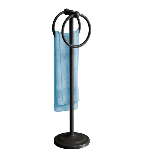 BGL Hand Towel Holder Stand for Bathroom, Hand Towel Stand for Bathroom Counter, Free Standing Towel Racks for Bathroom with Weighted Wood Base,19