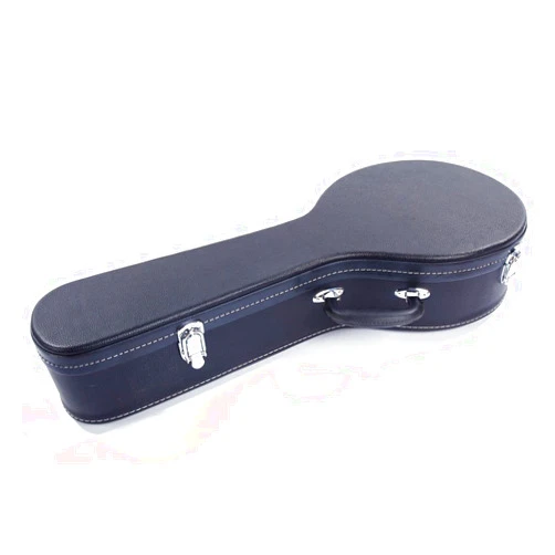 Lykos Hardshell Microgroove Pattern Leather Wood Mandolin Case Black (A Style)