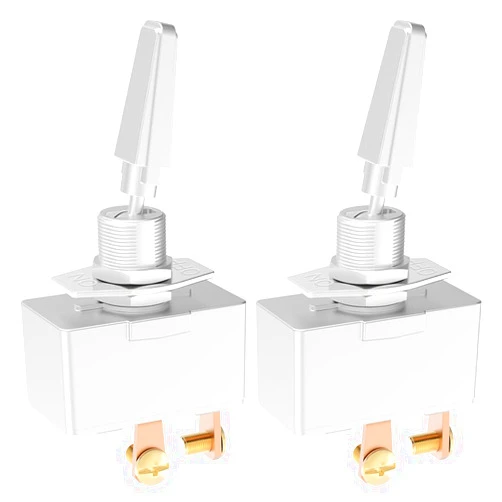 Malictele Toggle Switch, Malictele12V 50A Heavy Duty ON/Off 2Pin SPST Premium Chrome-Plated Automotive Toggle Switch with Metal Screw Terminals for Auto Car Boats- 2Pack