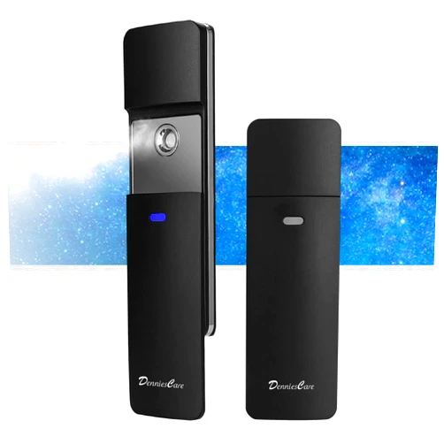 DenniesCare Nano Mister Nano Mist Sprayer Handy Cool Mist Facial Mister for Lash Extensions Sliding Hydrating Mini Face Steamer Moisturizing Skin Care Instrument USB Rechargeable Black