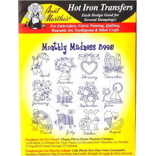 Aunt Martha's Monthly Madness Aunt Martha's Hot Iron Embroidery Transfer