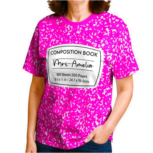 84WONDER Notebook Theme Composition Book Personalized Group Matching Shirt, Halloween Costume for Teachers, Cute Composition Notebook T Shirt, Team Costumes for Adults Multi