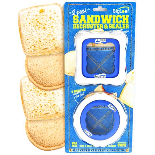 BigLeef Uncrustable Sandwich Cutter and Sealer - PBJ Sandwich Cutter for Kids Lunch - Make & Freeze DIY Pocket Minis - Homemade Uncrustables Sandwich Maker - Crustless Bread Sandwich Sealer Decruster (2 Pack)