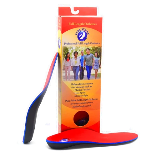 Pure Stride Professional Full Length Orthotics - Shoe Insert & Support for Metatarsals, High Arch, Flat Feet - Pain Relief for Plantar Fasciitis, Arch, Heel - 1 Pair, Men's 5-5.5 / Women's 7-7.5