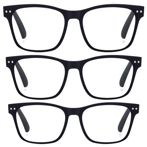 Wise Eyewear 2 Pack Bulk Multi Focus 3 Power Progressive Reading Glasses - No Line