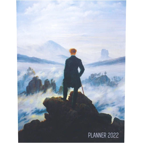 Shy Panda Press Wanderer Above the Sea of Fog Planner 2022: Caspar David Friedrich Painting | Romanticism Art Year Organizer: January – December (12 Months)