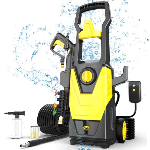 AgiiMan Electric Pressure Washer, 4200PSI Max 3.0GPM Power Washer Electric Powered with 20FT Hose, 4 Nozzles, Foam Cannon, High Pressure Cleaner Machine for Cars, Patios, Driveways, Fences, Yellow