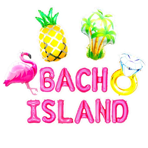 JeVenis Bach Island Balloon Banner Flamingo Tree Ring Balloon for Love Island Themed Bachelorette Party Decorations Villa Beach Bridal Shower Party Supplies