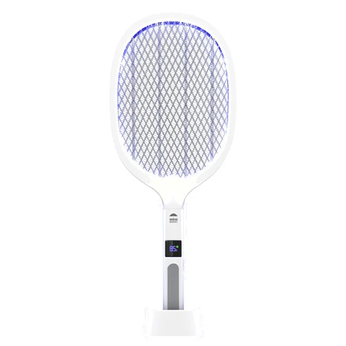 WBM SMART 2 in 1 Electric Bug Zapper, Mosquitoes Trap Lamp & Racket, USB Rechargeable Electric Fly Swatter for Home and Outdoor Powerful Grid 3-Layer Safety Mesh Safe to Touch
