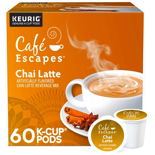 Café Escapes Chai Latte, Single-Serve K-Cup Pods, 60 Count