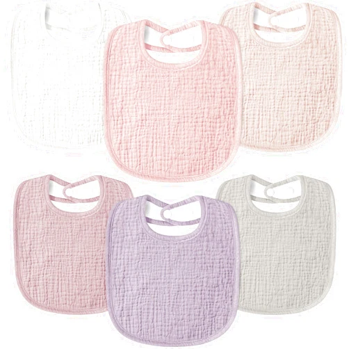 Susurration Muslin Baby Drool Bibs 6Pack Soft Square Adjustable Baby Bandana Bibs for Unisex Girls & Boys