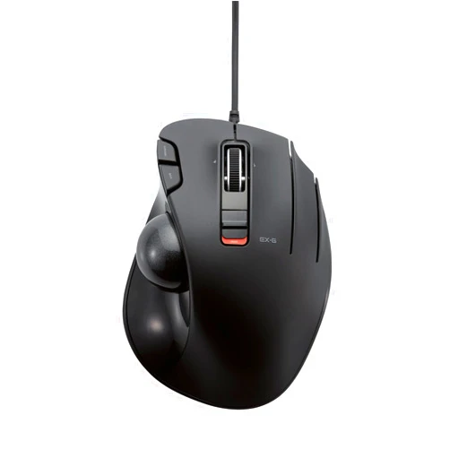 ELECOM EX-G Wired Trackball Mouse, Ergonomic, Thumb Control, Smooth Tracking Roller Ball, 6 Programmable Buttons, Tilt Scroll Computer Mice for PC Mac