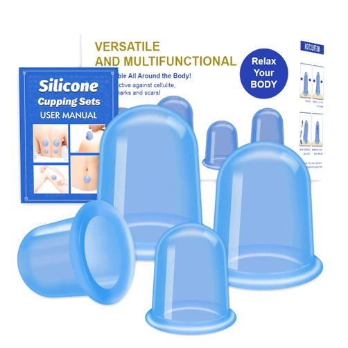 ELERA Silicone Cupping Therapy Sets, Cellulite Reduction Vacuum Cup - Cupping Kit for Massage Therapy (4 Cups)