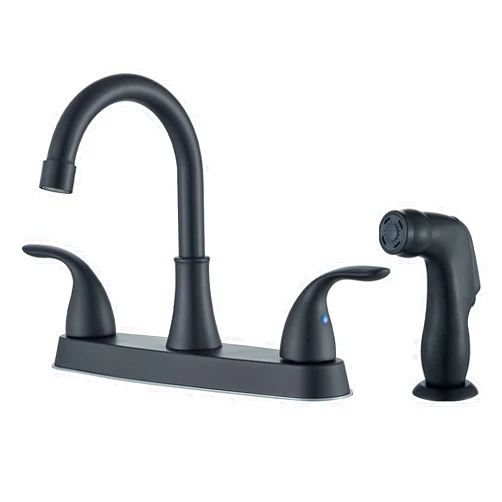 YAGATAP 4 Inch Bathroom Sink Faucets with Sprayer 3 Hole,Matte Black Faucet for Bathroom Sink with 2 Supply Hoses,360 Swivel Spout Stainless Steel Lead-Free 2-Handle Centerset Faucet