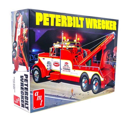 AMT Peterbilt 359 Wrecker Model Kit - 1/25 Scale Buildable Tow Truck for Kids and Adults (AMT1133)
