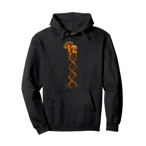 InGENIUS Mushrooms Mushroom Cottagecore DNA Mycology Shroom Hunter Foraging Pullover Hoodie