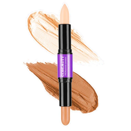 CCbeauty 2-IN-1 Matte Contour Stick Makeup,Cream Dual Highlighter Bronzer Stick, Highlighting & Contouring Kit, Highlight Concealer Sticks for Face Shaping, Long Lasting & Waterproof