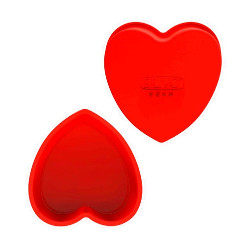 SILIVO Silicone Heart Shaped Cake Pans, 8 Inch, Red, Nonstick, Food Grade Silicone, Easy Clean, Freezer, Microwave and Oven Safe