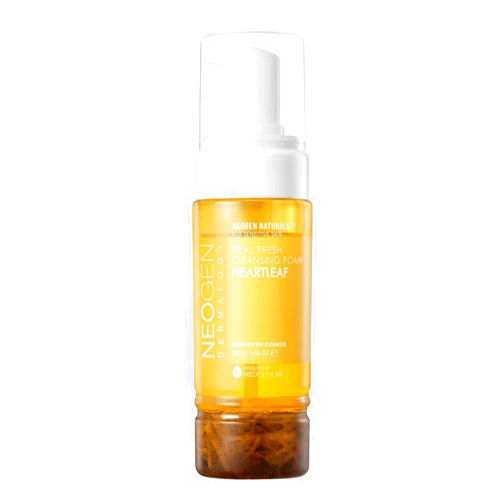 DERMALOGY by NEOGENLAB NEOGEN Real Fresh Cleansing Foam, Heartleaf 5.64 oz (160g) - Vegan, Cruelty Free, Soothing Cleanser for Sensitive Skin - Korean Skin Care