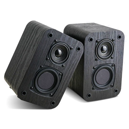 RIOWOIS Passive Bookshelf Speakers for Home Theater Surround Sound, Home Desktop Stereo Speakers with Crisper Sound and Classic Wood Grain for Record Player/Computer/TV, Wall Mountable, One Pair.