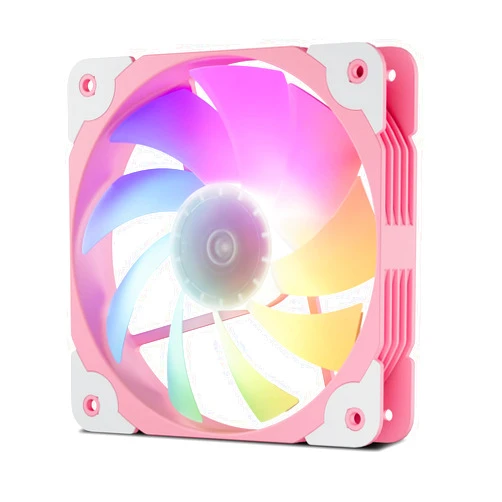 Vetroo SA-140 Pink 140mm Addressable RGB & PWM Motherboard Sync Computer PC Cooling Fans, Low Noise High Performance 4-Pin 1200 RPM Hydraulic Bearing
