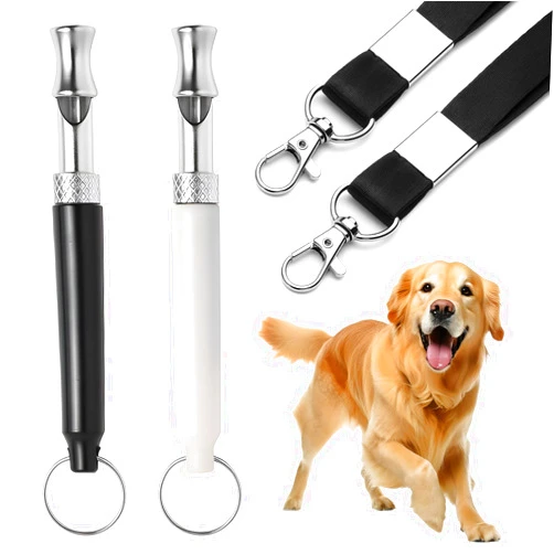 XXINMOH 2 Pack Dog Whistle - Dog Whistle to Stop Barking Neighbor's Dog & Long Range Recall, Adjustable Ultrasonic Silent Dog Whistle with Lanyard for Training Recall, Professional Obedience (Black & White)