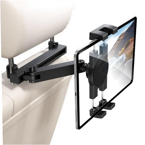 Bokilino Tablet Holder for Car Headrest, [3 in 1 Adjustable Extension Arm] iPad Car Mount for Back Seat, Road Trip Essentials for Kids, for 4.7-12.9