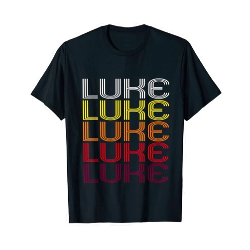 Ann Arbor T-shirt Co. Luke Retro Wordmark Pattern - Vintage Style T-shirt
