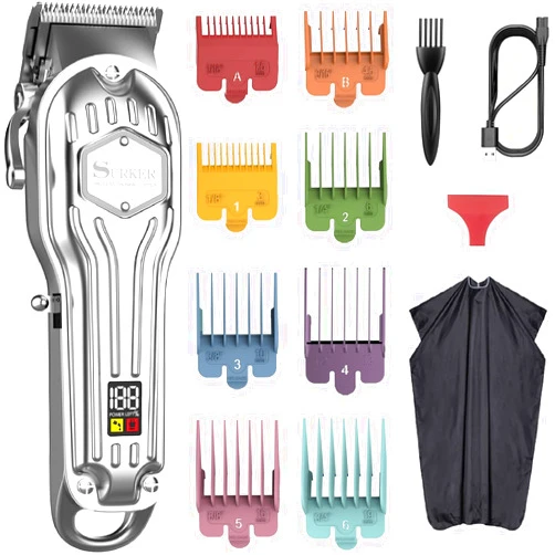 SURKER Mens Hair Clippers Cord Cordless Hair Trimmer Professional Haircut Kit for Men Rechargeable LED Display