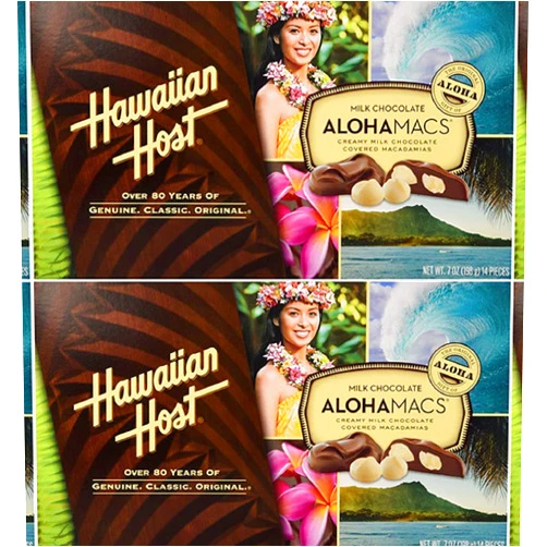 Hawaiian Host Aloha Macs Milk Chocolate Macadamia Nuts(2 Boxes)