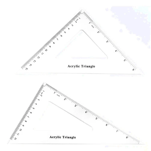 Coopay Large Triangle Ruler Set Square, 30/60 and 45/90 Degrees, Triangle Hollow