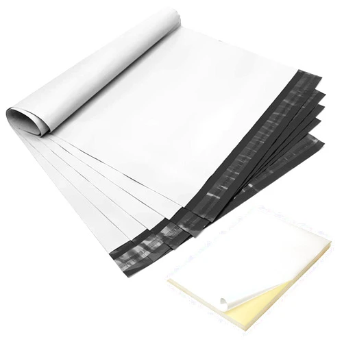 Nu Kai Wellness 50 Poly Mailers 10x13 with 50 Blank Labels – Mailing bags for Various Items – Poly bags for shipping and Safe Packing - Set of 50