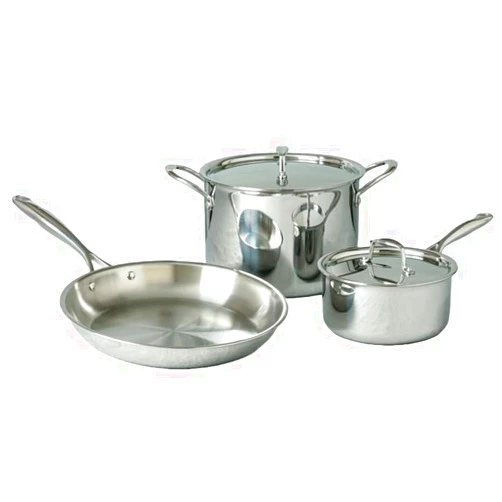Sardel 5pc Cookware Set - Made in Italy, Stainless Steel Pots & Pan Cooking Set, Non Stick, Lightweight, Sturdy Heat Resistant Handles, Induction Compatible & Oven Safe