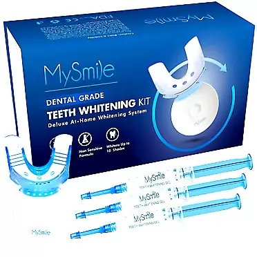 MySmile Teeth Whitening Kit with LED Light, 10 Minute Fast-Result Teeth Whitening Light, Carbamide Peroxide Teeth Whitener with 3 Non-Sensitive Teeth Whitening Gel to Removes Teeth Stain, Mouth Tray Included