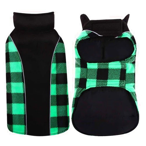 Kuoser Reversible Dog Coat, Warm Waterproof Dog Jacket, British Style Plaid Dog Winter Coats, Puppy Cold Weather Vest Windproof Outdoor Clothes Dog Snow Jackets for Small Dogs S