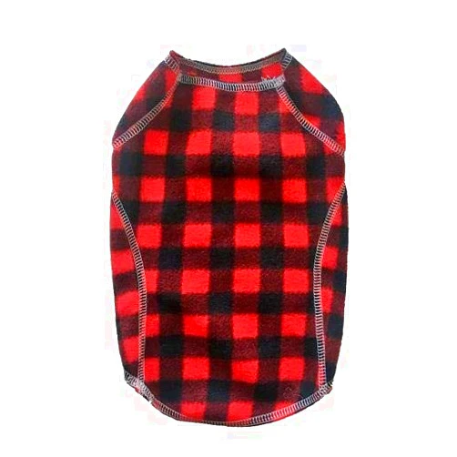 Cloak & Dawggie Cloak and Dawggie Fleece Patterned Dog Sweater Plaid Dog Fleece Pullover Best Cold Weather Winter Polar Fleece All Breed (XXL 100+ LBS, Red Buffalo)
