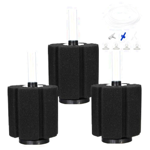 Aquapapa Bio Sponge Filter for Betta Fry Aquarium Fish Tank Up to 60 Gal ea. 3-Pack (L)