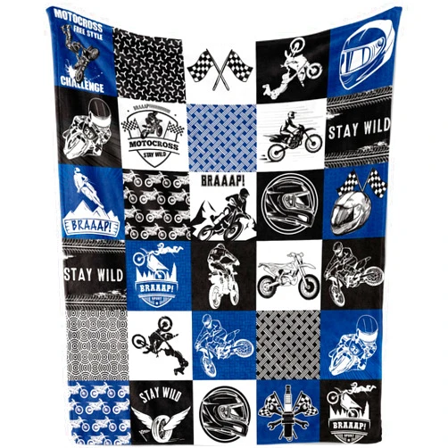 Isndare Motorcycle Baby Blanket for Boys, Motocross Rider Blanket for Nursery, Soft Cozy Plush Flannel Fleece Throw Blanket for Newborn Toddler, Fluffy Fuzzy Dirt Bike Blankets for Sofa Couch Bed, 30