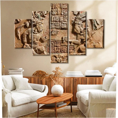 TUMOVO Mayan Civilization Modern Artwork Mayan Hieroglyphs Pictures for Living Room Mexico Wall Canvas Art House Decorations Wall Decor Posters and Prints Ready to Hang for Office Home Walls - 60