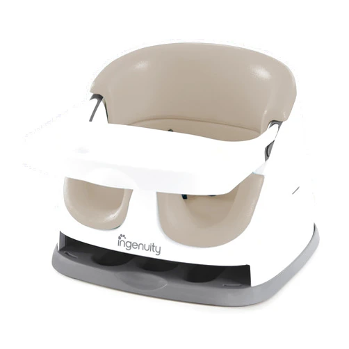 Ingenuity Baby Base 2-in-1 Booster Feeding and Floor Seat with Self-Storing Tray - Cashmere