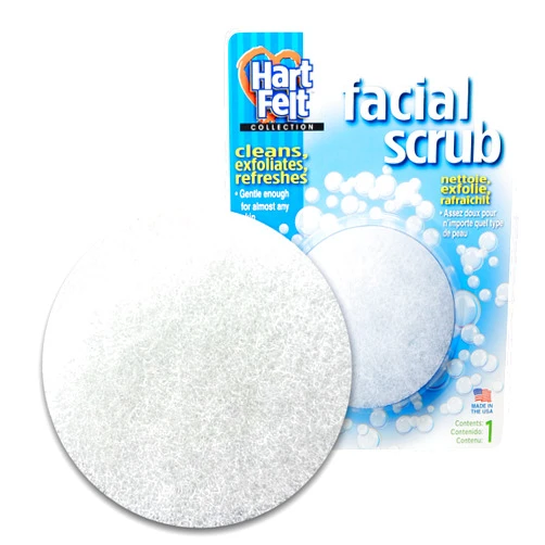 HartFelt Round Face Scrubber for Women | Reusable Facial Sponges for Daily Cleansing | Facial Exfoliating Pads for Removing Dead Skin, Dirt & Makeup | Use with Favorite Cream | Made in USA - 1 Count