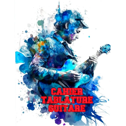 CoolMusic Edition Cahier de tablatures pour Guitare 6 cordes, 23 tablatures et 5 diagrammes d'accords par double page, 110 pages au format A4. (French Edition)